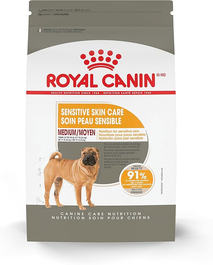 Royal Canin Canine Care Nutrition Medium Sensitive Skin Care Adult Dry Dog Food, 6 lb Bag