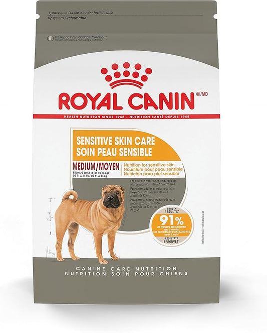 Royal Canin Canine Care Nutrition Medium Sensitive Skin Care Adult Dry Dog Food, 6 lb Bag