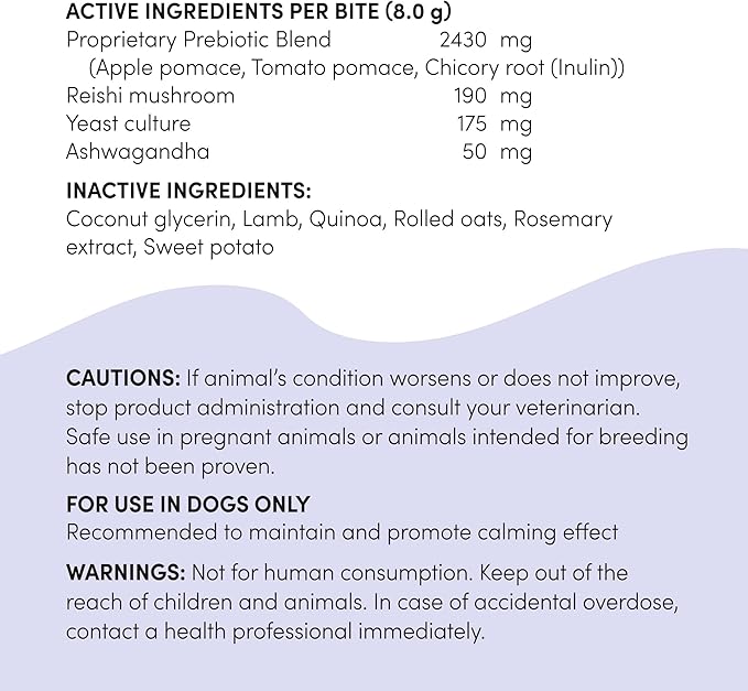 CRUMPS NATURALS Gutsy-Calm Bites 4.6oz/130g, Dog Treats, Supplements