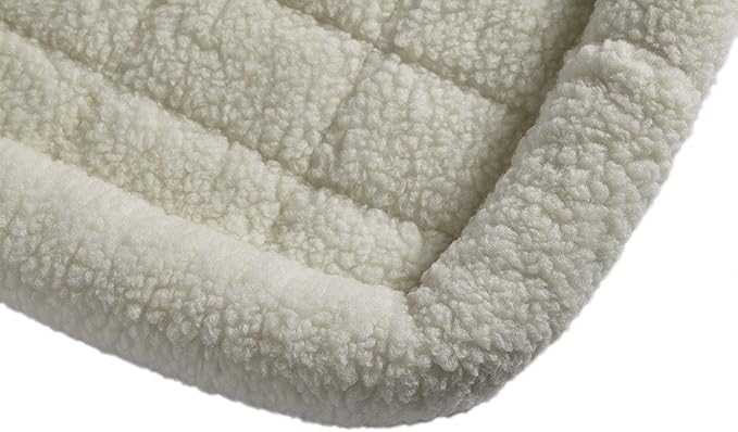 MidWest Homes for Pets QuietTime Dog Bed – White Fleece Bolster, Ultra-Soft and Machine Washable, Fits 48-Inch Crates and Carriers, for Extra-Large Breed Dogs