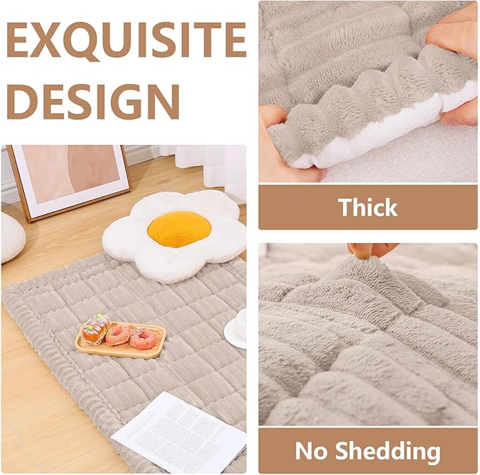 Smiry Couch Cover for Dogs Washable, Non Slip Fuzzy Pet Couch Covers for 3 Cushion Sofa Pet Friendly, Thick Soft Sofa Slipcovers Cushion Protector (Apricot, 27.6" x 27.6")