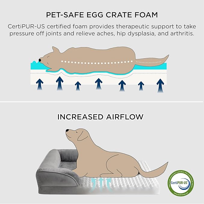 Bedsure XXL Orthopedic Dog Bed for Extra Large Dogs - Waterproof Giant Dog Cat Bed, Comfort Dogs Couch Sofa with Washable Removable Cover, Pet Bed with Nonskid Bottom, Boreal Canopy Green, 52"