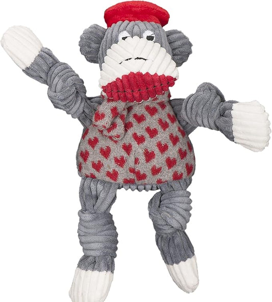 HuggleHounds Knottie Plush Dog Toy - Dog Stuffed Animal Toy, Squeaky Puppy Toys, for Small, Medium & Large Dogs, Durable Plush to Keep Them Busy - Jean Claude, Large