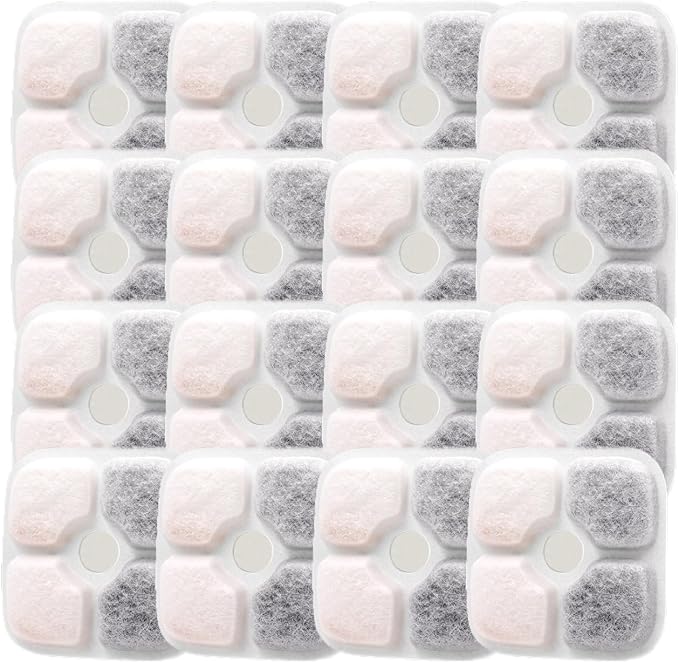 Pet Fountain Filters Replacement Compatible with Cat Water Fountain, Carbon Ion-exchange Resin Filters (16)