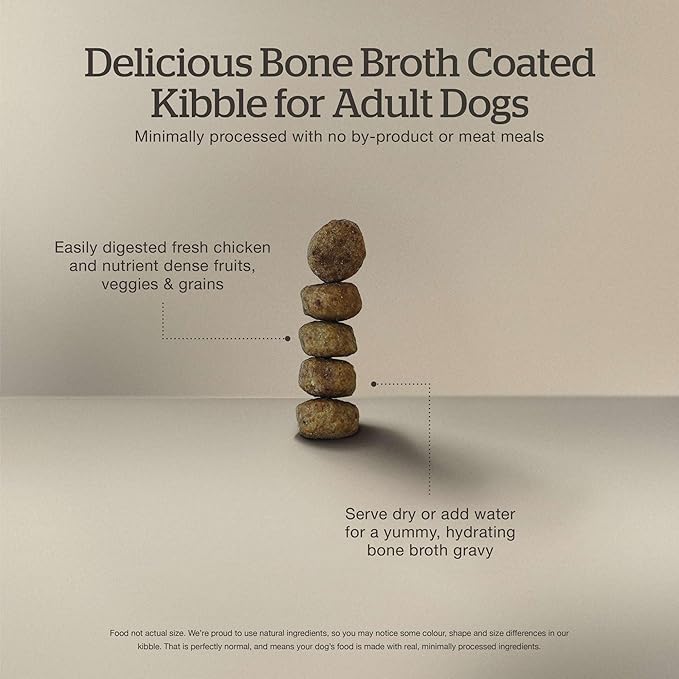 Now Fresh Good Gravy, Bone Broth Coated Kibble, Dry Dog Food, Chicken Adult Recipe with Grains, All Breed Size, 3.5 lb Bag