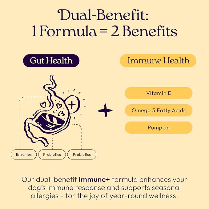 New! WellJoy Dog Treat Immune+ GutBoost | Vitamin E | Pumpkin for Sensitive Stomachs | Dual-Benefit GutBoost Formulation | Vet Formulated | USA Made | Made with Real Shredded Chicken | 30 Soft Chews