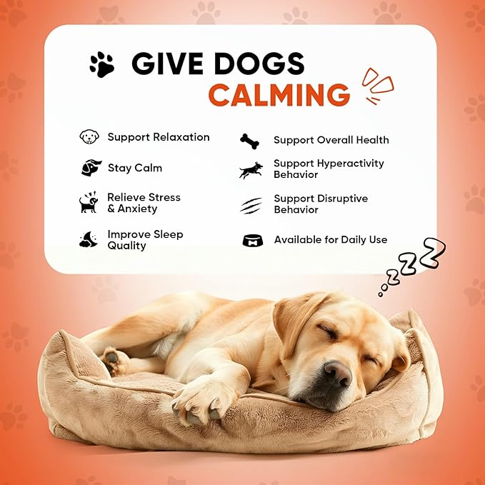 Hemp Calming Chews for Dogs-Dog Calming Chews Anxiety Relief Bites with Melatonin HMP for Dog Relaxing Aid-Car Anxiety Fireworks and Thunder Stress Relief Treats Supplements for Puppies Small All Dogs