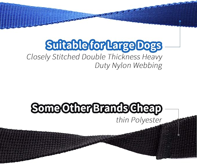 HIKISS Long Dog Leash Obedience Recall Training Agility Lead with Thickening Material for Large Dog - 15ft 20ft 30ft 50ft 100ft Training Leash(Blue 15ft)