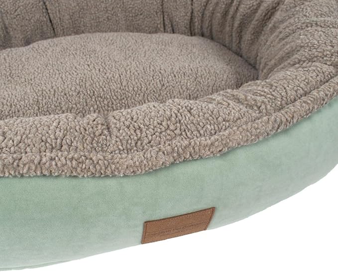 CAROLINA PET COMPANY Microfiber & Tipped Berber Comfy Cup Dog Bed - Blue, M