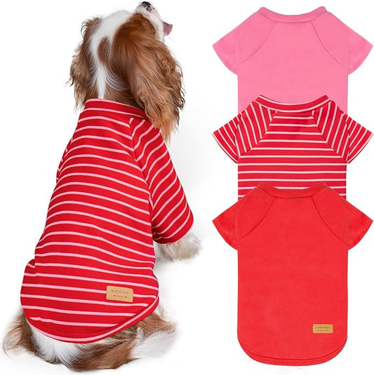 KYEESE 3Pack Dog Sweater Cat Sweaters with Sleeves Stretchy Cat Clothes Comfy Pet Fleece Sweater Soft Pet Coat Lightweight Dogs Sweatshirt Pullover Dog Sweaters for Small Dogs Girl for Cold Weather