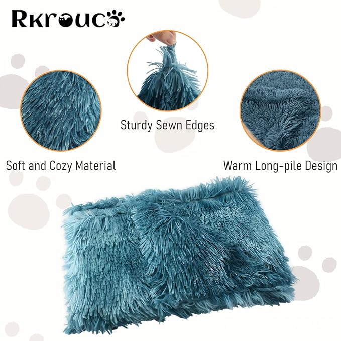Pets Bed Blanket Dogs Reversible Soft Dog Throw Blankets Cats Mat Sleeper Fuzzy Pet Couch Covers Washable Cat Puppy Cover for Beds Sofa Travel Double Sided Furniture Protection (Colorful Blue,M)