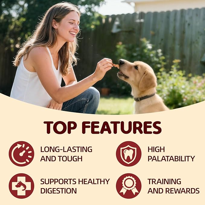 TailParty Turkey Tendons for Dogs with Fish Oil & Taurine: 8oz Small Dog Healthy Treats, All Natural Dental Chew Bones, Long-Lasting Training-Reward Snacks for Health-Conscious Pet Owners(S)