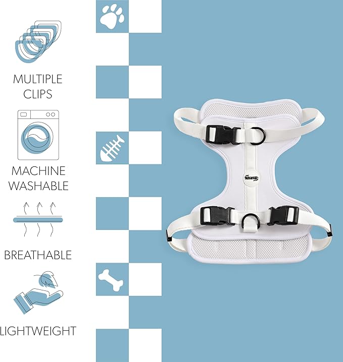 HNS1003F Arlo Large Adjustable Soft Padded No Pull Pet Harness with 3 Buckles and 3 Leash Clips, Seltzer