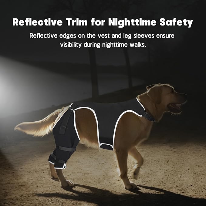 Dog Rear Leg Sleeve to Stop Licking, Adjustable Anti-Slip Recovery Sleeve Pants for Wound Protection After ACL/TPLO Surgery, Hot Spots, Lick Granulomas–Cone Alternative for Leg Healing,XXL