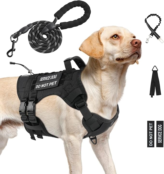 Tactical Dog Vest Harness (Black, X-Large)