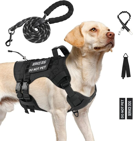 Tactical Dog Vest Harness (Black, X-Large)