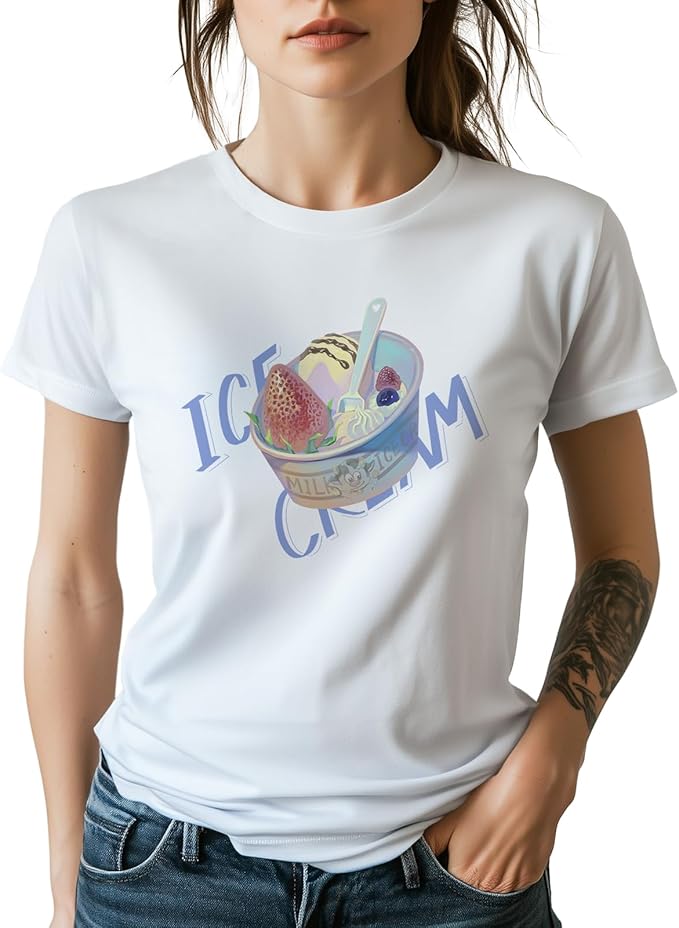 Womens Cotton Short Sleeve Graphic T-Shirts Round Neck Casual Tops for Trendy Fashion Graphic Print Tees