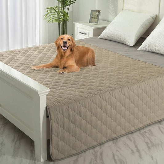 SPXTEX Dog Bed Cover Washable Pee Pads Dog Blankets for Puppy Large Dog Cat,Sofa Reversible Changing Pad Reusable 1 Piece（68"x82",Beige+Sand+Sand）