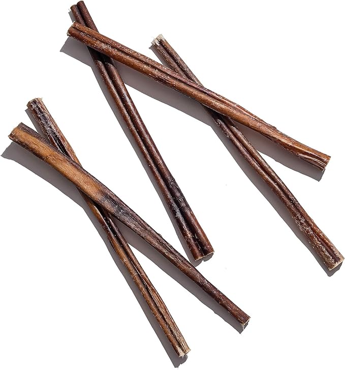 Jack&Pup 12 Inch Standard Bully Sticks for Medium and Large Dogs (10 Pack) Single Ingredient Dog Chew Bully Stick