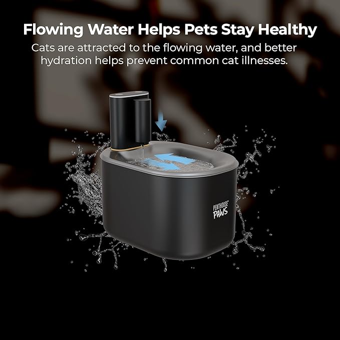 Penthouse Paws Smart Wireless Cat Water Fountain, 3.5L/118oz Automatic Pet Water Dispenser with App Control, Ultra Quiet & Filtered Flow for Cat & Dog