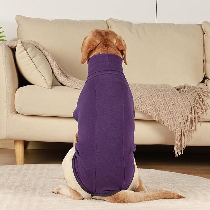ROZKITCH Dog Pajamas for Large Dogs, Pet Windproof Warm Cold Weather Jacket Vest Cozy Jumpsuit Apparel Outfit Clothes for Walking Hiking Travel Sleep Purple 2XL