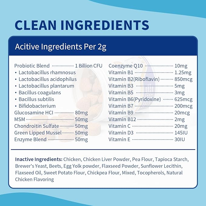 Dog Multivitamin Chewable Dog Vitamins and Supplements with MSM & Glucosamine, Omegas 3 for Gut Health Joint Support Skin & Coat Heart Health Digestion Immune System - Chicken Flavored, 90 Ct