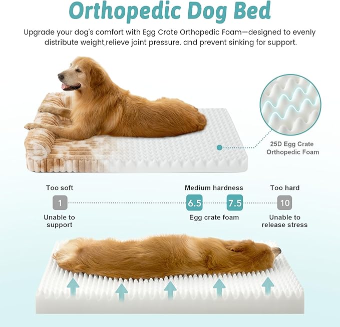 Cute Dog Bed for Small Dogs, Faux Fur Orthopedic Foam Dog Bed with Sides, Removable Washable Cover & Waterproof Lining, Comfortable Pet Couch, Tie-Dye Brown (30" L x 20" W x 6" Th)