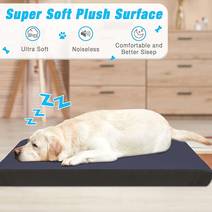 Dog Bed Covers Replacement Washable 100% Waterproof Dog Bed Sheets, Soft & Noiseless Pet Bed Cover, 2 Pack, 30" x 20" Blue