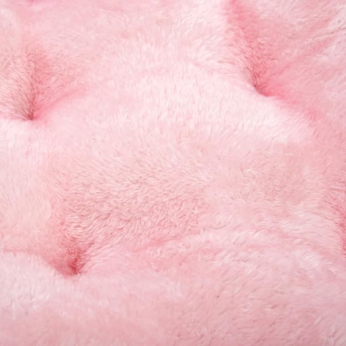 POMIU 2-Pack Washable Dog Bed, Deluxe Plush Crate Beds with Anti-Slip, Machine Washable Kennel Pad Sleeping Mat for Large, Medium and Small Dogs (2 Pack x Pink, 23.0" L x 18.0" W x 3.0" Th)