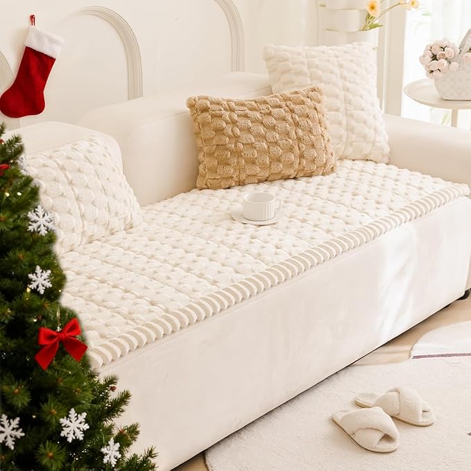 Plush Pet Sofa Covers for Dogs Washable Couch Protector for Cushion, Dog Friendly Furniture Covers Protector