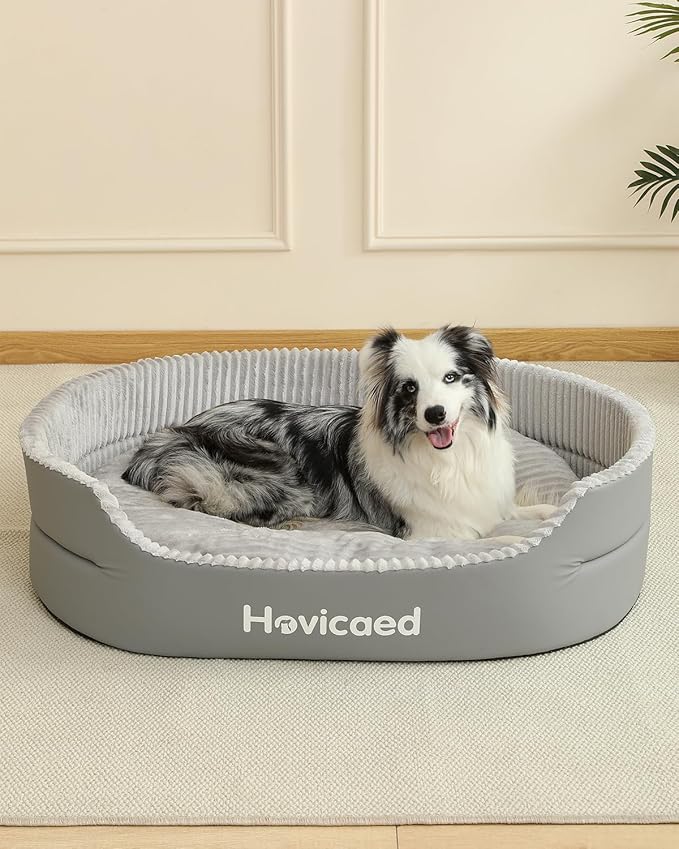 Hovicaed Dog Bed Medium Size Dog, Orthopedic Dogs Couch Bed, Waterproof Pet Bed with Removable Mat,Non-Slip Bottom 31.1x24.1inch XL