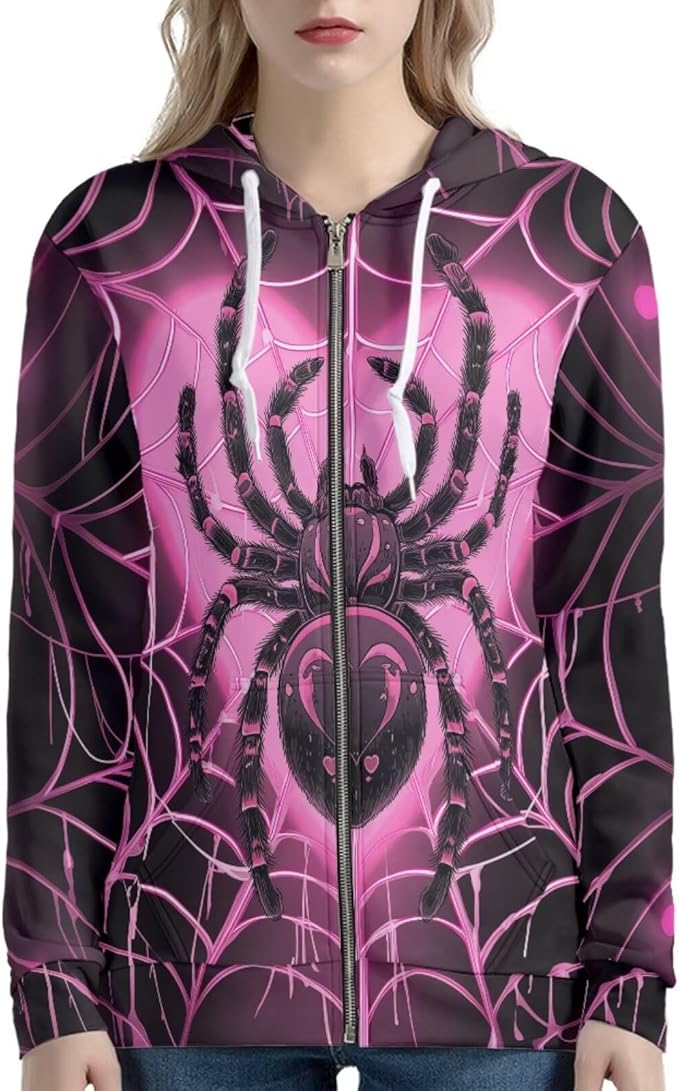 WELLFLYHOM Women Y2K Hoodie Zip Up Sweatshirt Vintage Jackets Hooded Cardigan