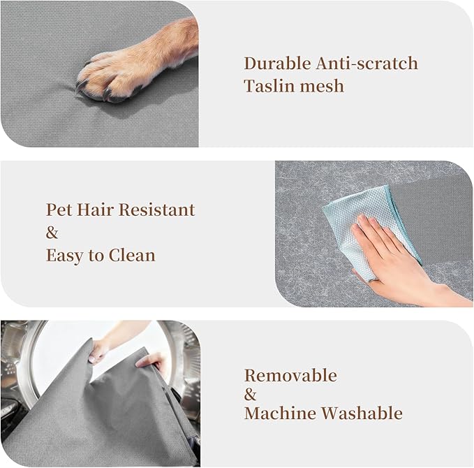 Elevated Dog Bed for Large Dogs,Raised Dog Cots,Indoor & Outdoor Cooling Waterproof Pet Hammock with Washable Breathable Mesh,Grey 50in