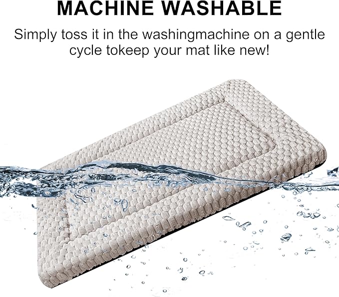 Dog Bed Mat,Reversible & Ultra Soft Kennel Pad-Machine Washable Pet Bed for Dogs & Cats-All-Weather Crate Liner for Crates,Carriers & Travel (Light Gray, 30" L x 20" W x 1.5" Th)