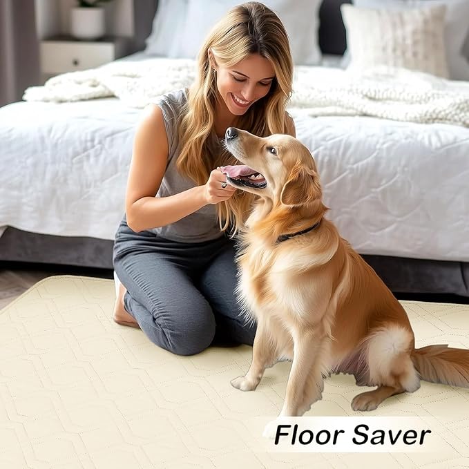 hyha Waterproof Dog Bed Blanket, Soft Pet Blankets, Waterproof Couch Cover for Dogs, Reversible Sofa Covers Washable for Furniture (82x102 Inch, Beige/Beige)
