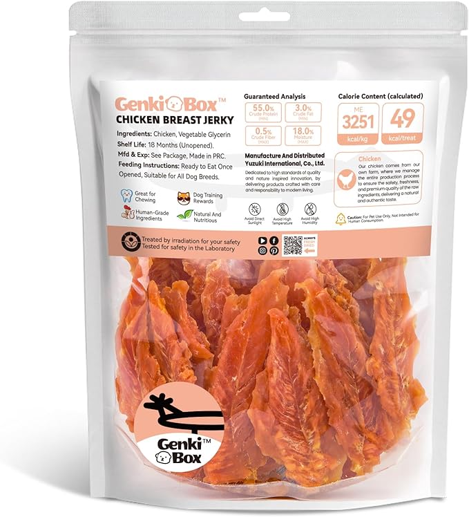 Chicken Breast Jerky Dog Treats - 1.5 LB Value Pack, Human Grade, Easily Digestible, High Protein, Rawhide Free, Long Lasting Dog Chews, Training Reward - Made for USA