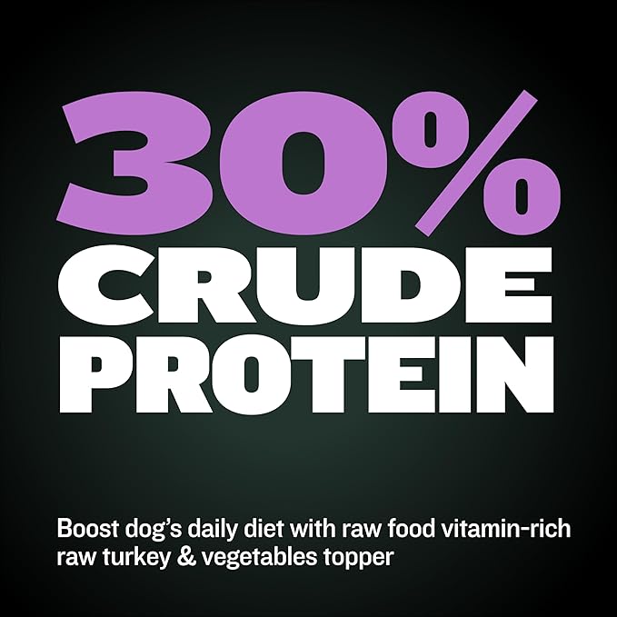Bully Max Freeze-Dried Raw Dog Food Toppers for Puppies and Adult Dogs - Turkey with Real Fruits & Veggies - Natural Meal Enhancers with Vitamins & Minerals - Feed as Puppy Treat or Dog Meal