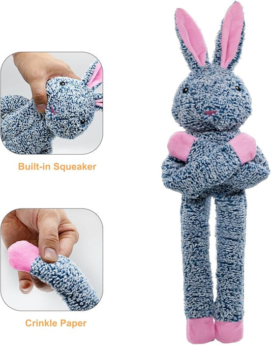 3pack No Stuffing Dog Toys for Large Dogs, Plush Teething Toys to Keep Them Busy, Squeaky Crinkle Interactive Toys, Cute Funny Dogs Animals Gifts for Small Medium Large Breed (Rabbit Koala Shuse)