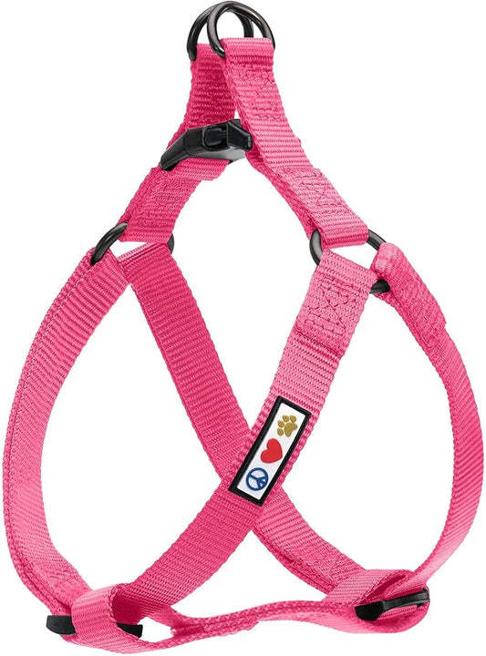 Pawtitas Solid Step-in Dog Harness – Adjustable No-Pull Vest for Puppies to Seniors, Safe & Comfortable S Pink