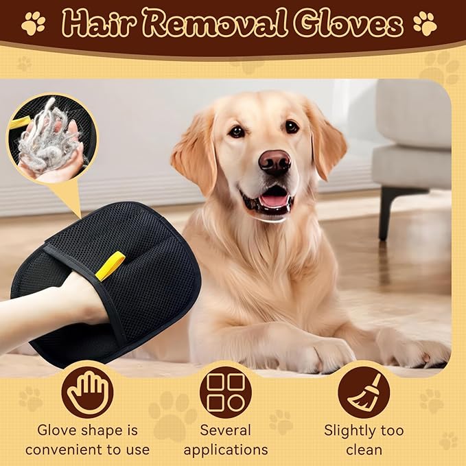 Pet Hair Removal Glove - Upgraded Magic Brush pet Hair Removal Tool, Reusable Electrostatic Pet Hair Glove Suitable for Sofas, Carpets, Clothing, and Car Seats