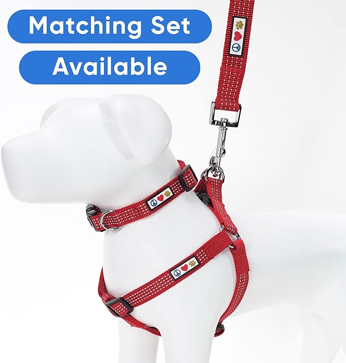 Pawtitas Reflective Dog Collar - Adjustable Medium Dog Collar, Red