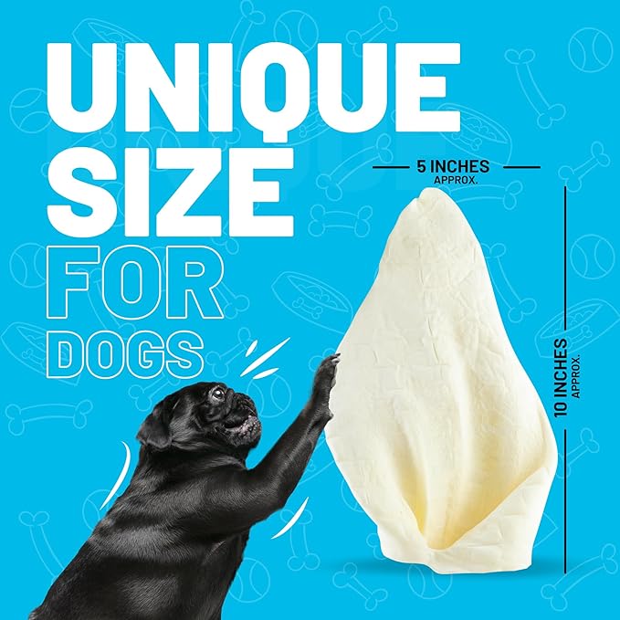 Sitka Farms Whole Cow Ears for Dogs 5 Count - Premium Rawhide Free Dog Chews - Beef Natural Dog Treats for Smal, Medium and Large Dogs - Long Lasting - Rich Protein for Your Pet