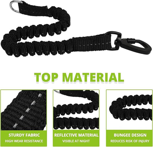 Long Dog Leash 15 FT: Heavy Duty Rope Leashes for Dogs Training with Swivel Lockable Hook Reflective Threads Bungee and Padded Handle - Dog Lead for Large Small Medium Dogs Outside Walking Hiking