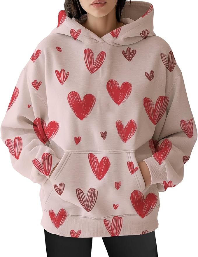 Womens Cat Print Hoodies Trendy Funny Cat Graphic Long Sleeve Sweatshirt Y2k Streetwear Hooded Pullover Tops