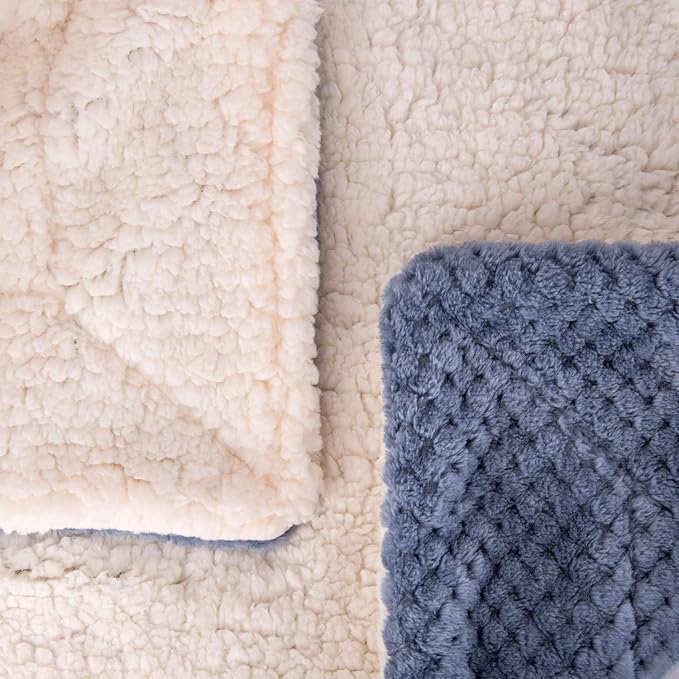 Fuzzy Dog Blanket or Cat Blanket or Pet Blanket, Warm and Soft, Plush Fleece Receiving Blankets for Dog Bed and Cat Bed, Couch, Sofa, Travel and Outdoor, Camping (Blanket (40" x 48"), DW-Smoked Blue)