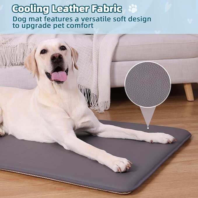 Extra Large Dog Crate Pad Bed, Waterproof Cooling Pet Bed for Large Dogs, Outdoor Pet Bed with High Resilience Foam,Wipe Clean & Easy Rinse, Anti Slip 48 inch Graphite Grey
