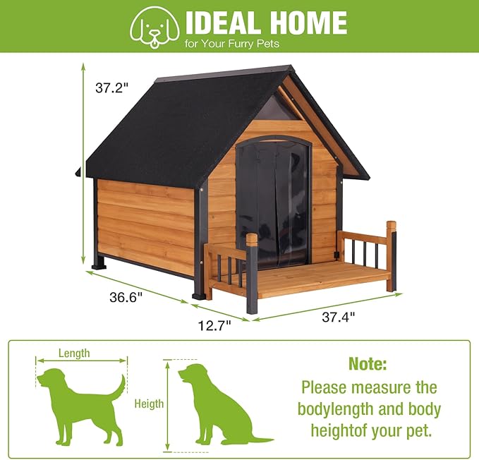Large Heated Dog House Outdoor XL Insulated Dog House Weatherproof Dog Kennel (Outdoor Dog House (Standard Model), Extra Large Insulated Dog House (AIR80-XL))