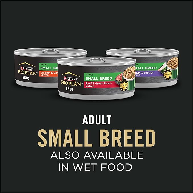 Purina Pro Plan Small Breed Dry Dog Food, Shredded Blend Beef and Rice Formula with Guaranteed Live Probiotics - 18 lb. Bag