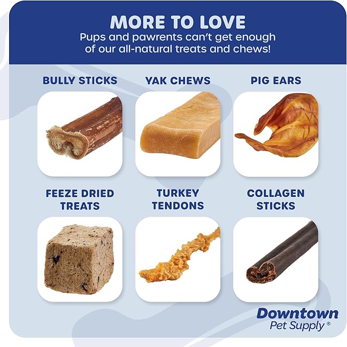 Downtown Pet Supply USA-Made 6", 1 Lb. Jumbo Bully Sticks for Large Dogs - Rawhide Free Dog Chews Long Lasting and Non-Splintering - Single Ingredient, Low Odor Bully Sticks for Medium Dogs