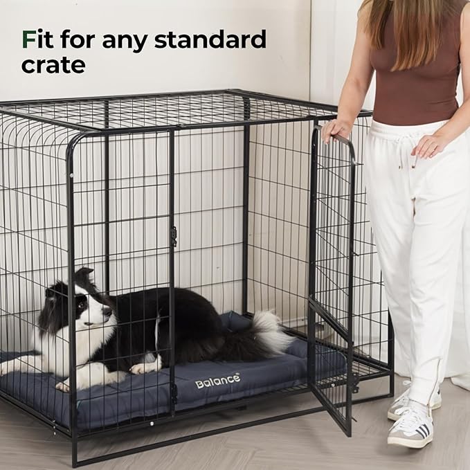 BALANCE Oxford Dog Bed for Extra Large Dogs, Waterproof Dogs Crates Pad Outdoor 2XL Dog Crate Mat, Wipe Clean & Easy Rinse, 48 inch